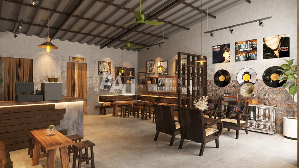 thiết kế quán cà phê cổ xưa