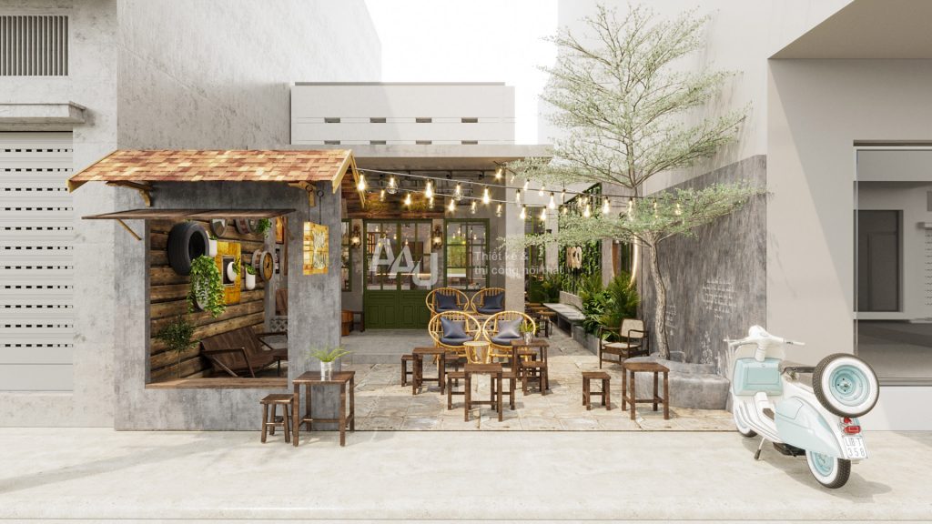 thiết kế quán cà phê cổ xưa