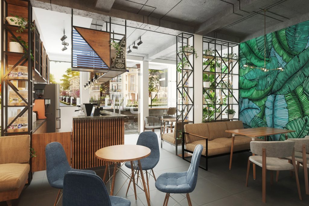 thiết kế quán cafe hiện đại