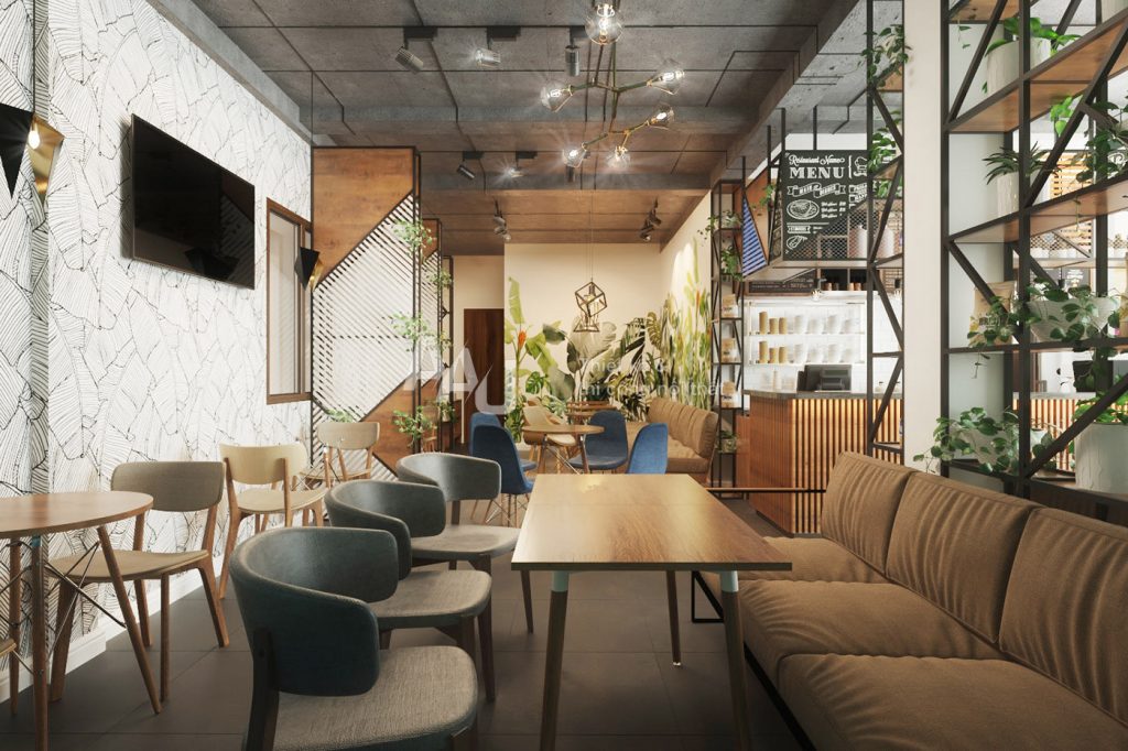 thiết kế quán cafe hiện đại