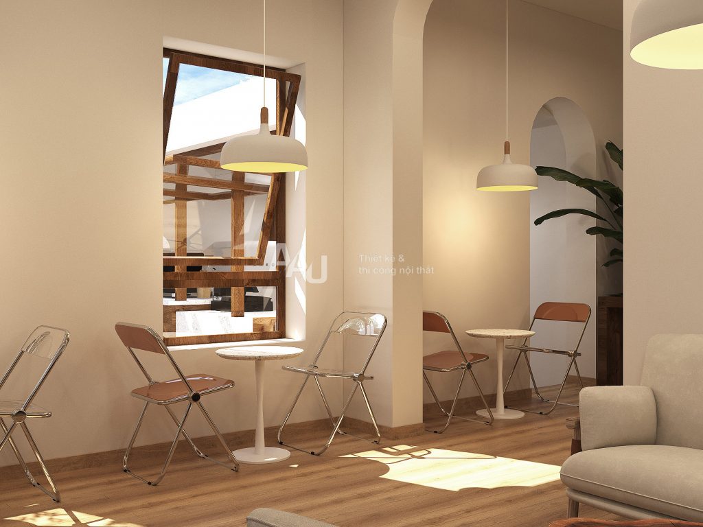 thiết kế quán cafe không gian mở