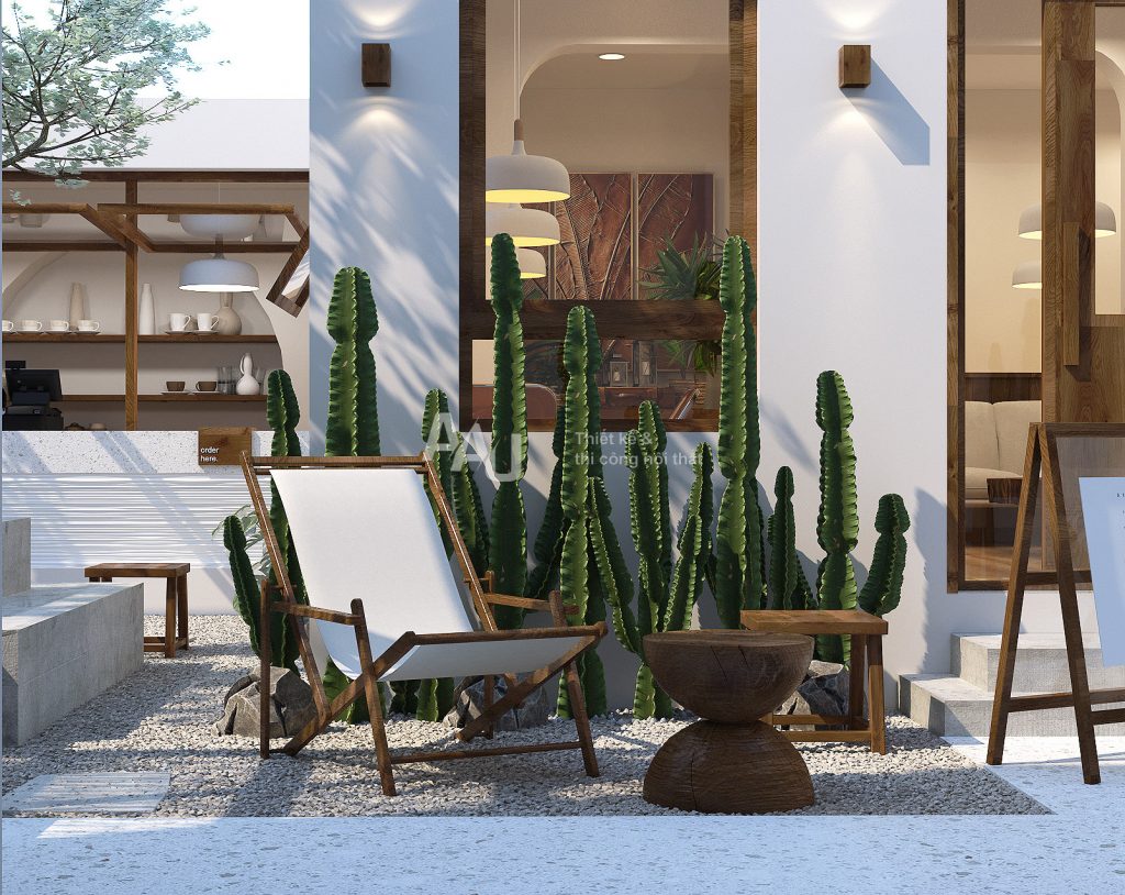 thiết kế quán cafe không gian mở