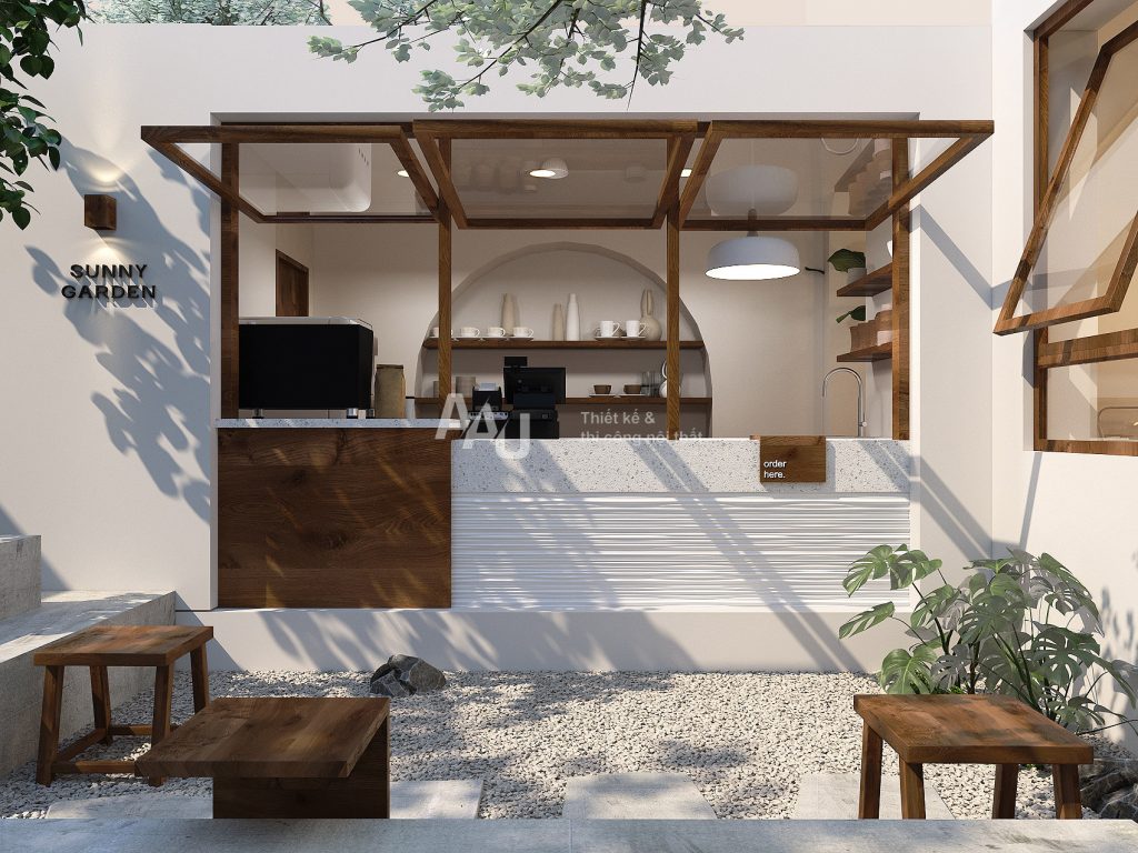 thiết kế quán cafe không gian mở