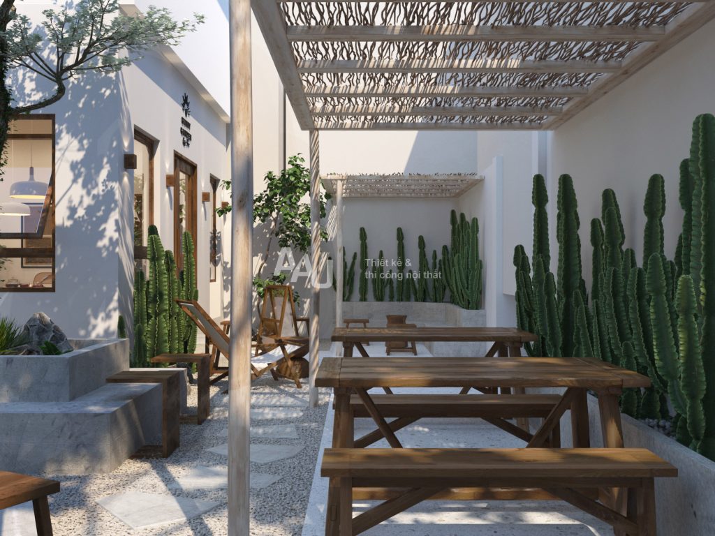 thiết kế quán cafe không gian mở