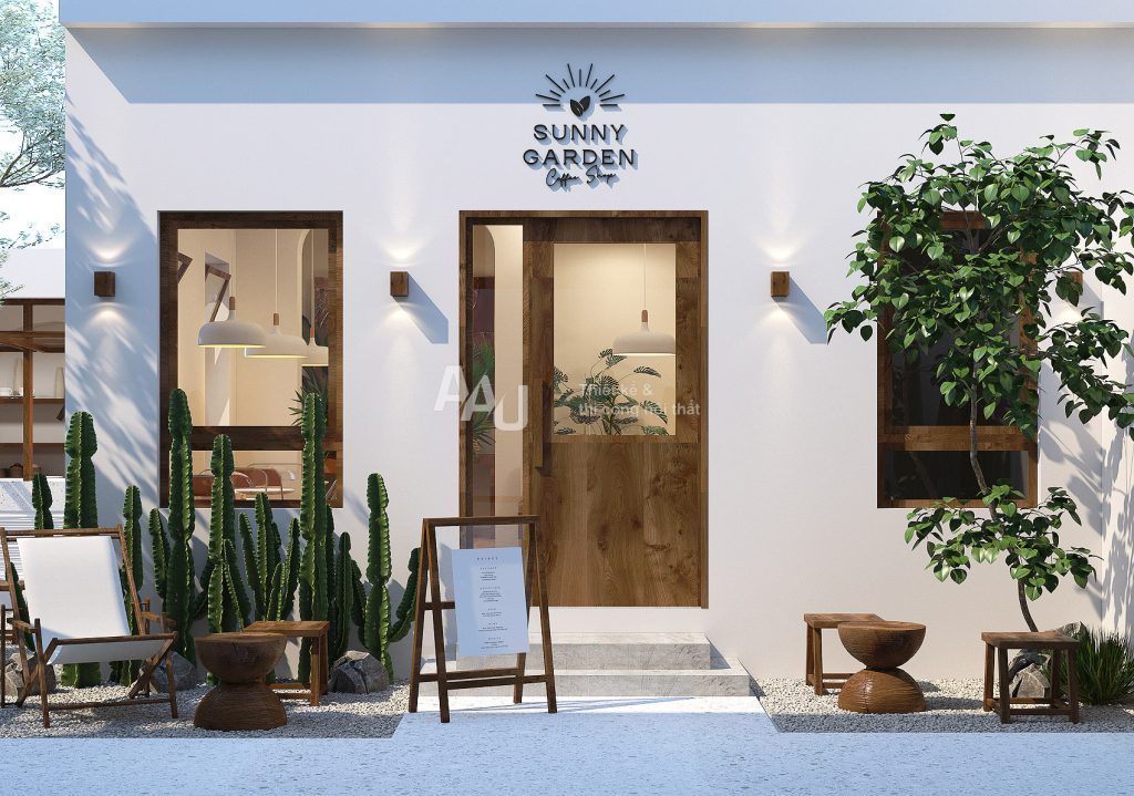 thiết kế quán cafe không gian mở