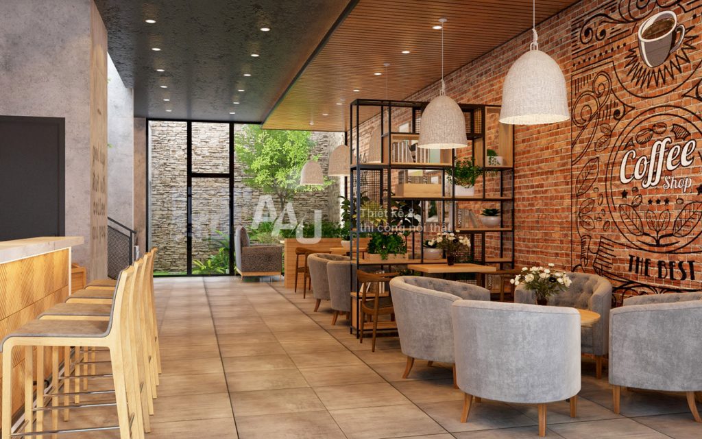 Thiết kế quán cafe không gian mở Vinland Coffee