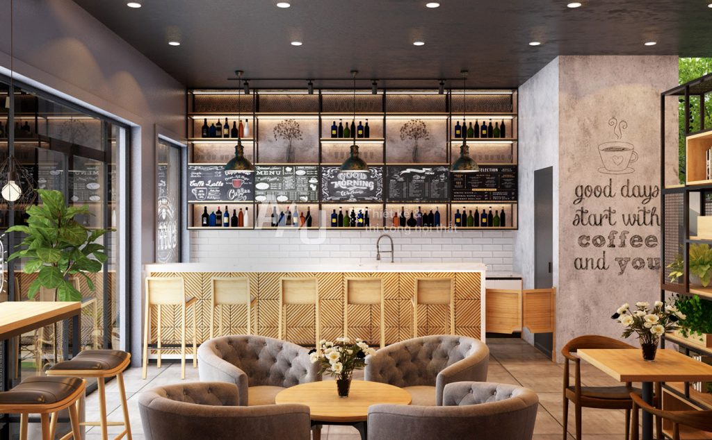 Thiết kế quán cafe không gian mở Vinland Coffee