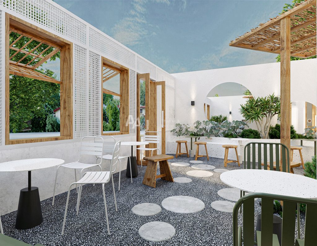 thiết kế quán cafe ngoài trời