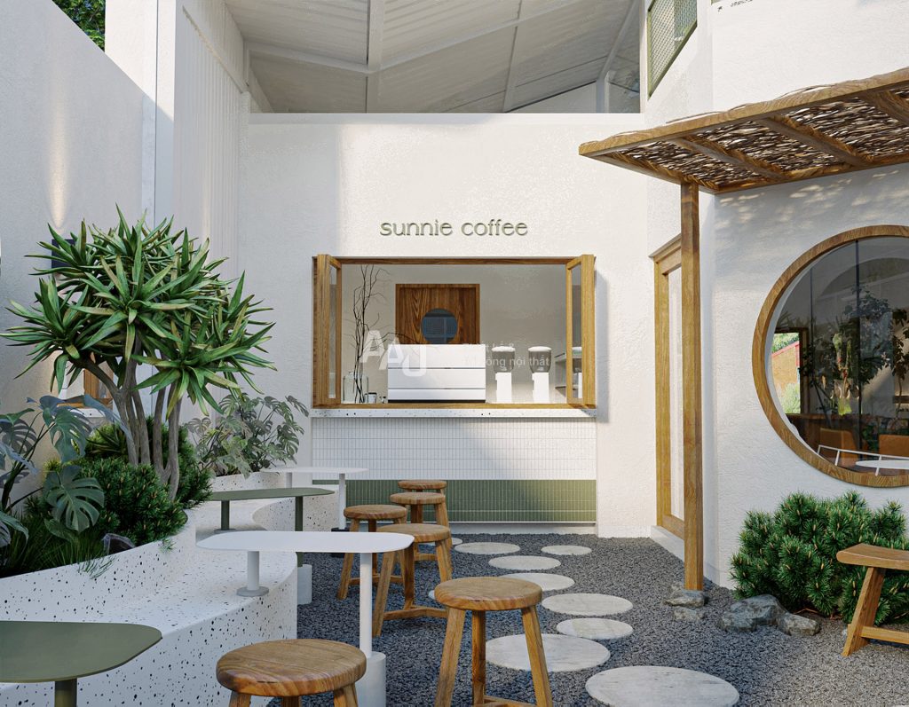 thiết kế quán cafe ngoài trời