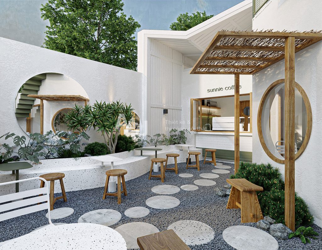 thiết kế quán cafe ngoài trời