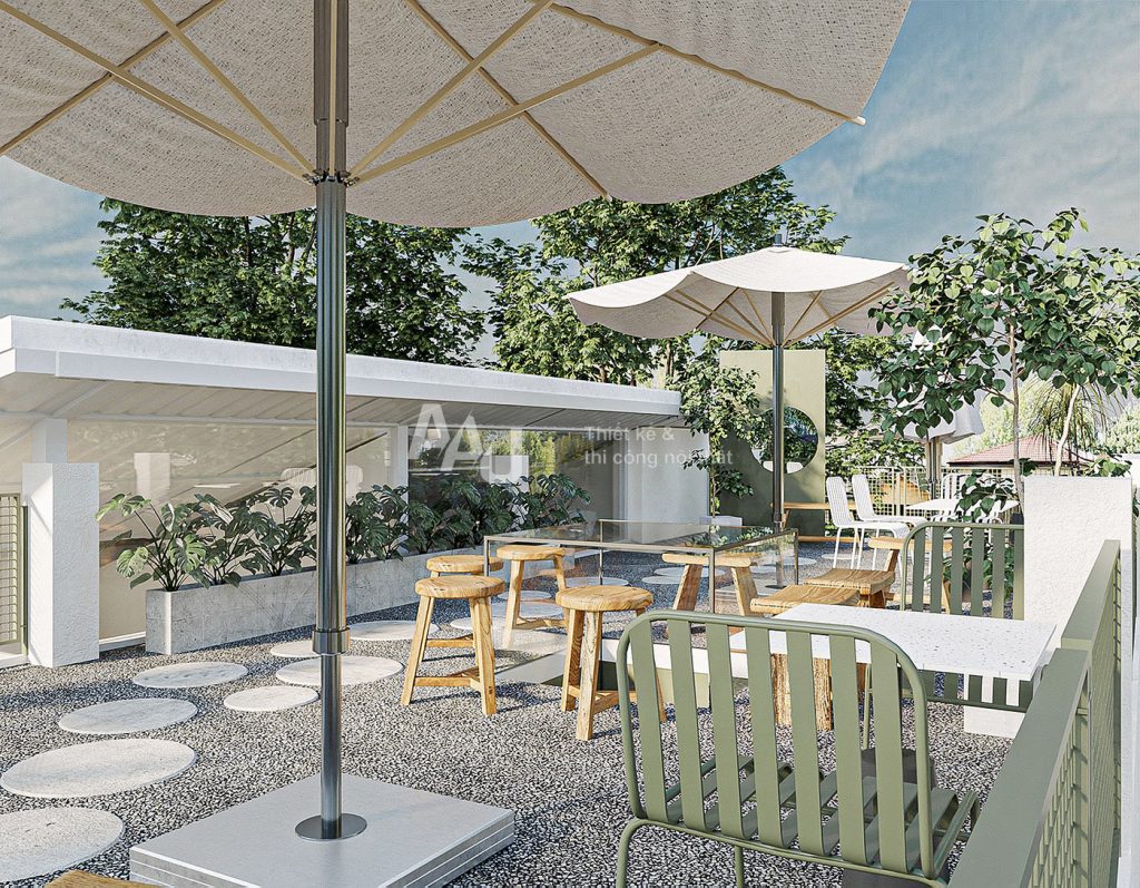 thiết kế quán cafe ngoài trời