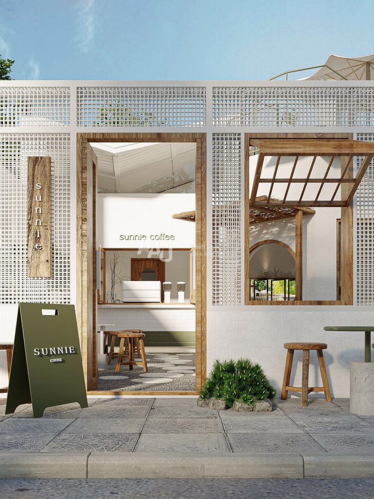 thiết kế quán cafe ngoài trời