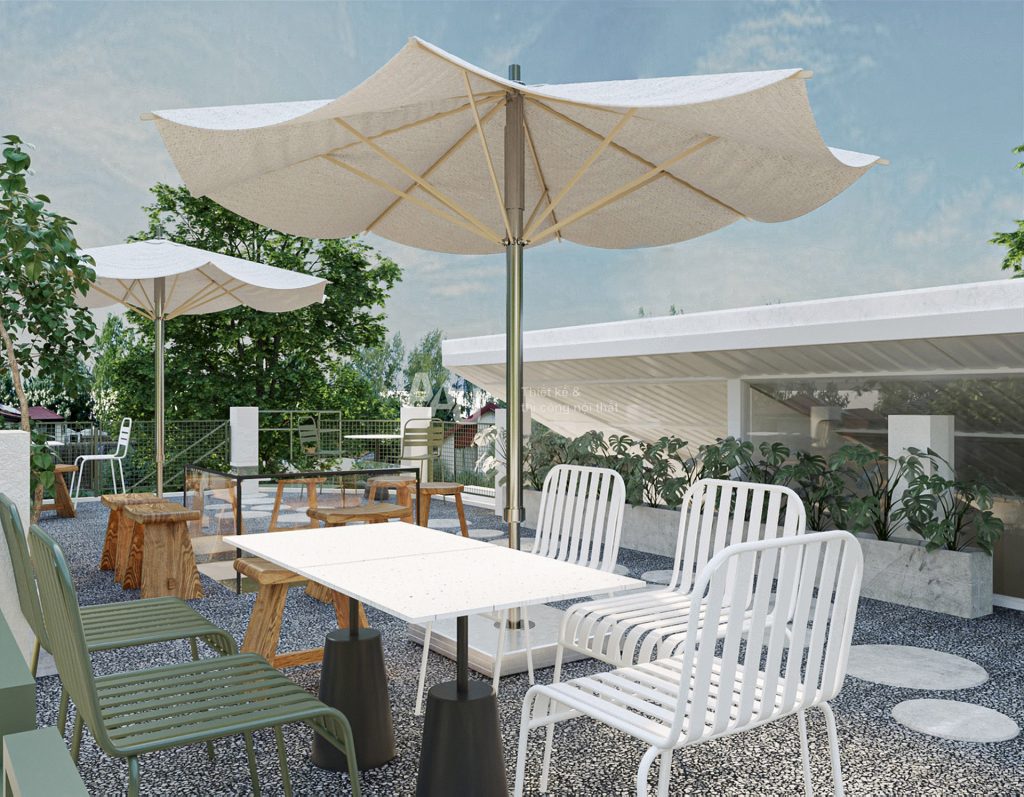 thiết kế quán cafe ngoài trời