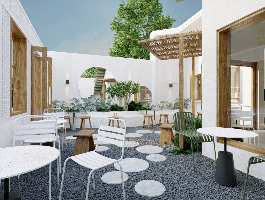 thiết kế quán cafe ngoài trời