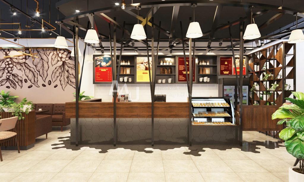 thiết kế quán cafe nhà ống