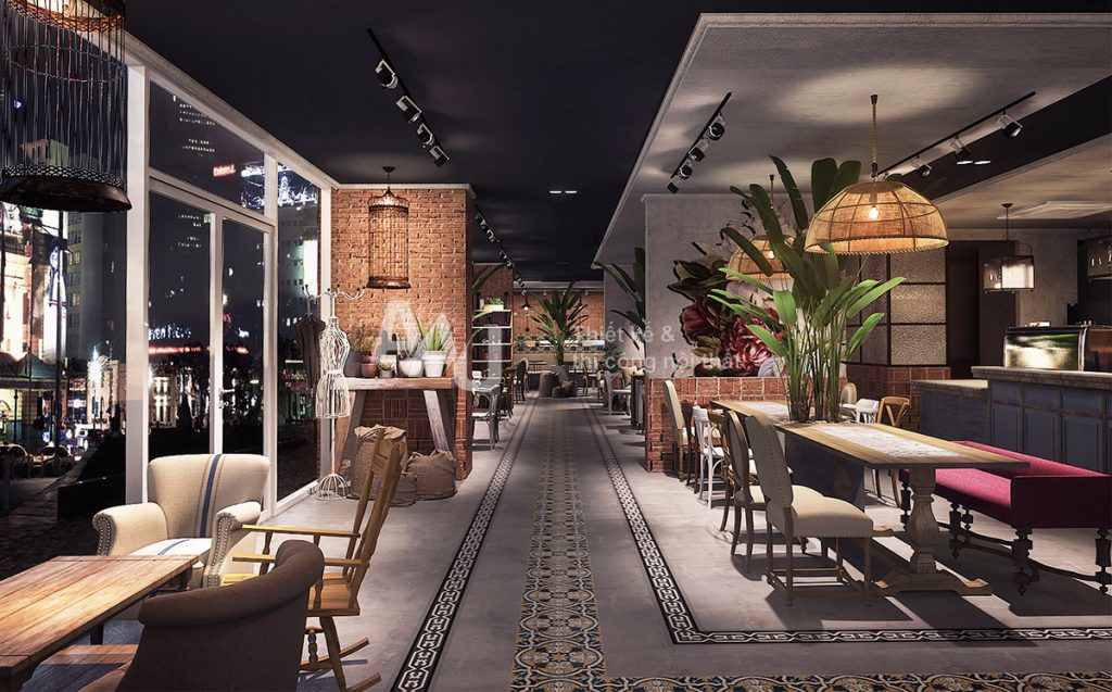 thiết kế quán cafe phong cách Châu Âu