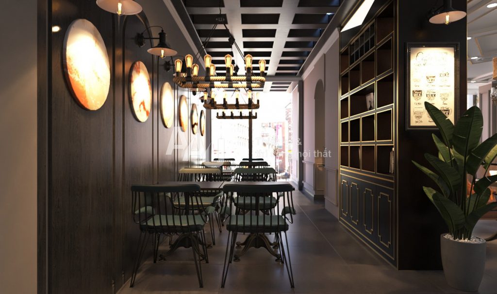 thiết kế quán cafe sang trọng