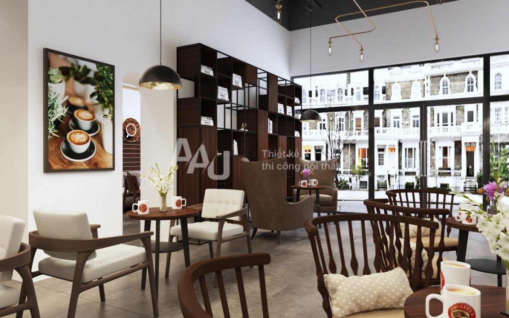 thiết kế quán cafe sang trọng