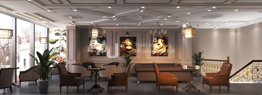 thiết kế quán cafe sang trọng
