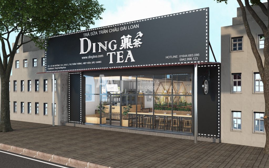 Thiết kế quán trà sữa hiện đại - Dingtea Bắc Giang