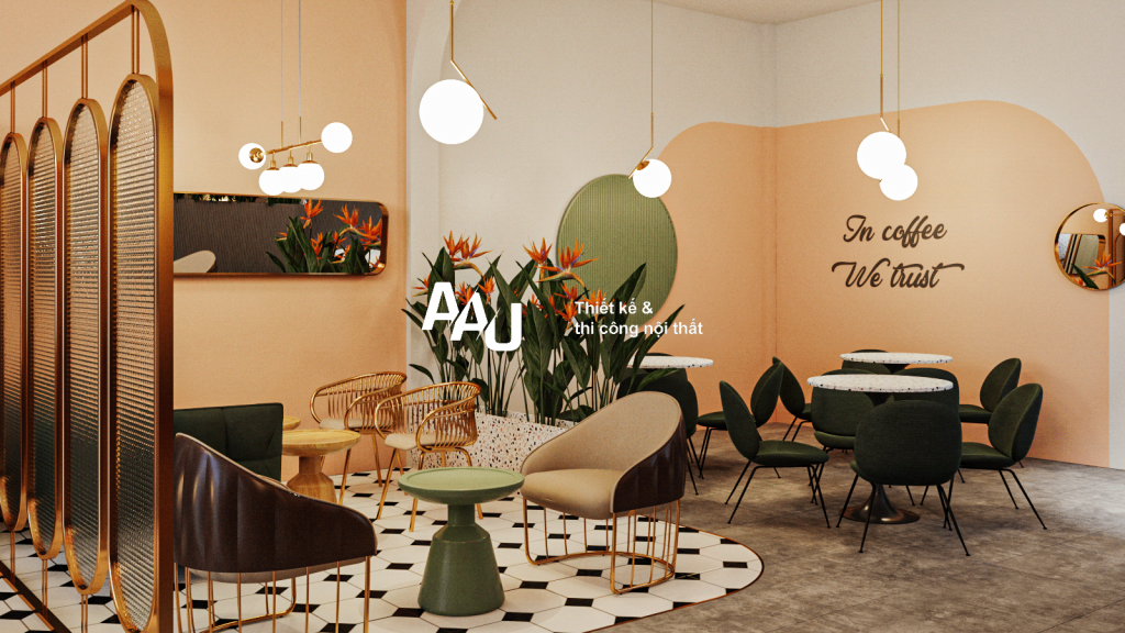thiết kế quán cà phê sang trọng