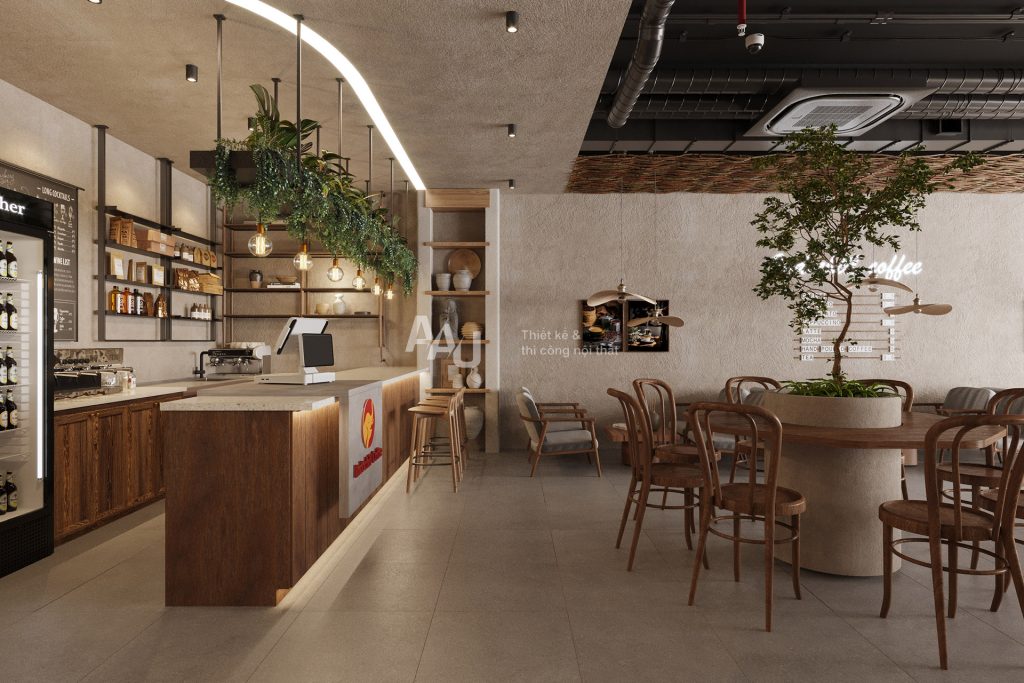 thiết kế quán cafe đơn giản