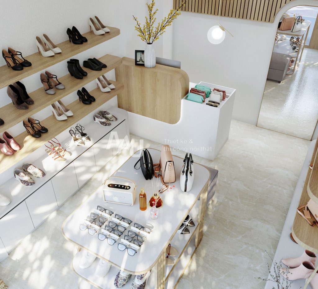 thiết kế shop giày dép túi xách