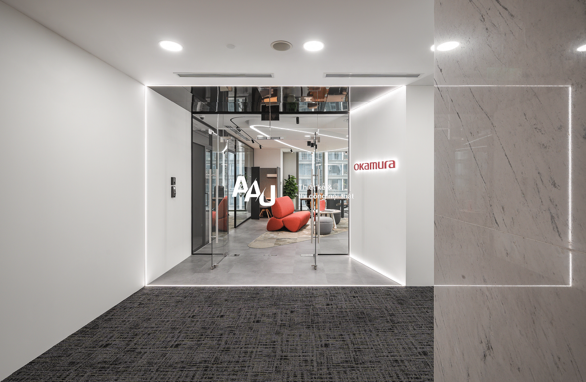 Thiết Kế Văn Phòng Làm Việc OKAMURA Office - Thiết Kế Nội Thất AAU