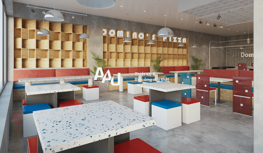 Thiết kế cửa hàng thức ăn nhanh Domino Pizza