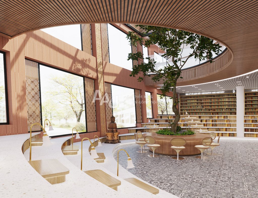 Thiết kế nhà sách hiện đại Champa Library