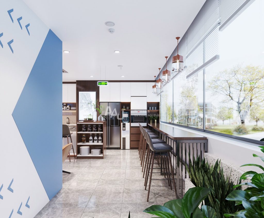 Thiết kế quầy lễ tân văn phòng hiện đại Phacogen