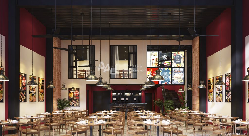 Bản thiết kế nhà hàng hiện đại - Cầu Vàng Restaurant