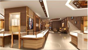 thiết kế cửa hàng vàng