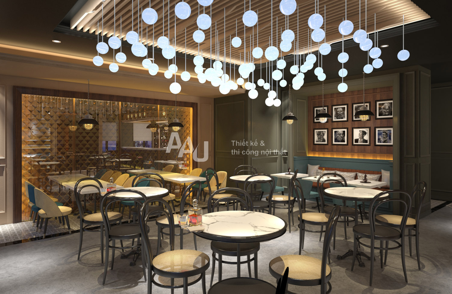 Thiết kế quán cafe đẹp với không gian nhẹ nhàng và sang trọng