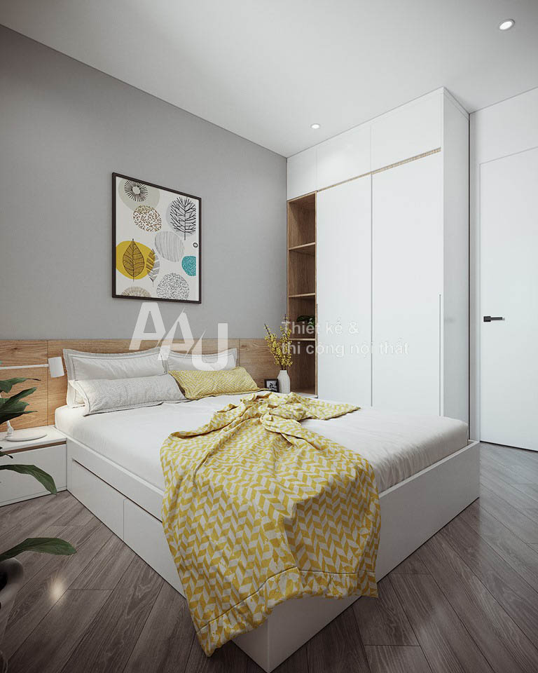 Thiết kế nội thất chung cư nhỏ với phòng ngủ hiện đại