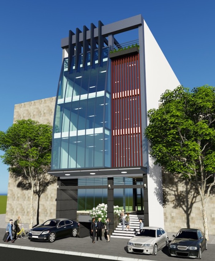 thiết kế mặt tiền văn phòng 