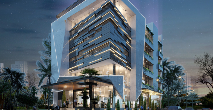 thiết kế mặt tiền văn phòng 