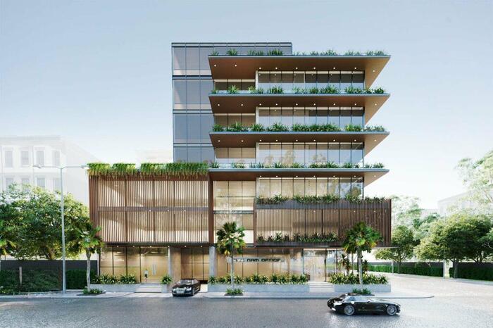 thiết kế mặt tiền văn phòng 