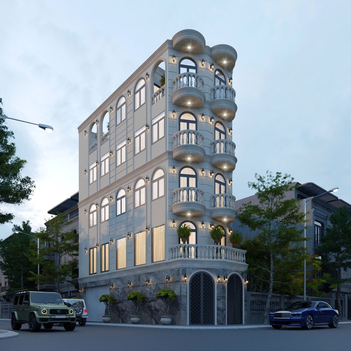 thiết kế mặt tiền văn phòng 