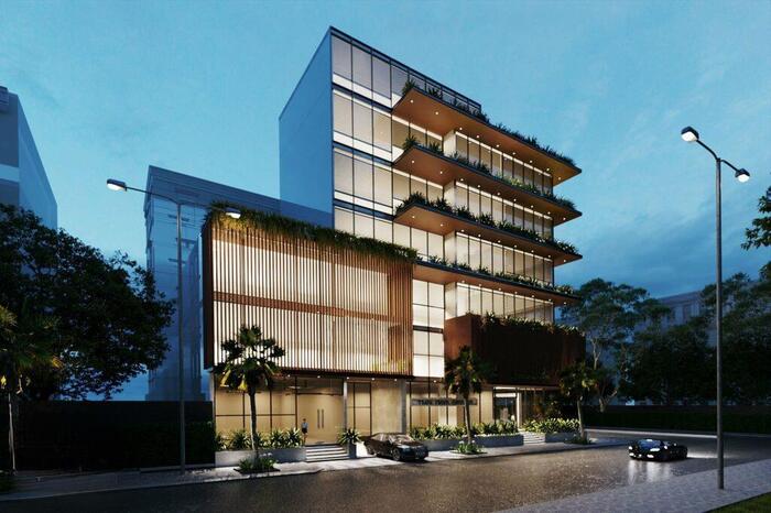 thiết kế mặt tiền văn phòng 