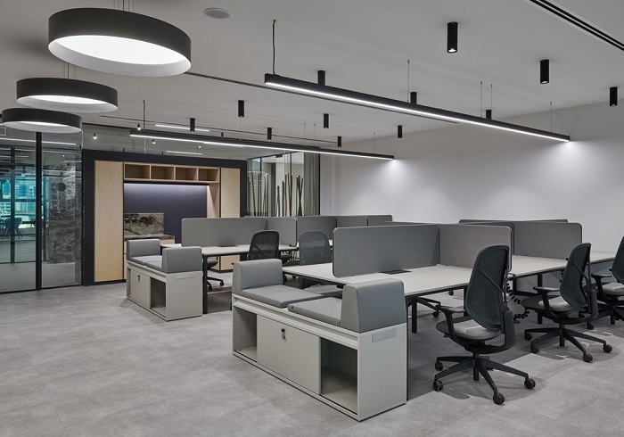 thiết kế nội thất văn phòng phong cách tối giản 