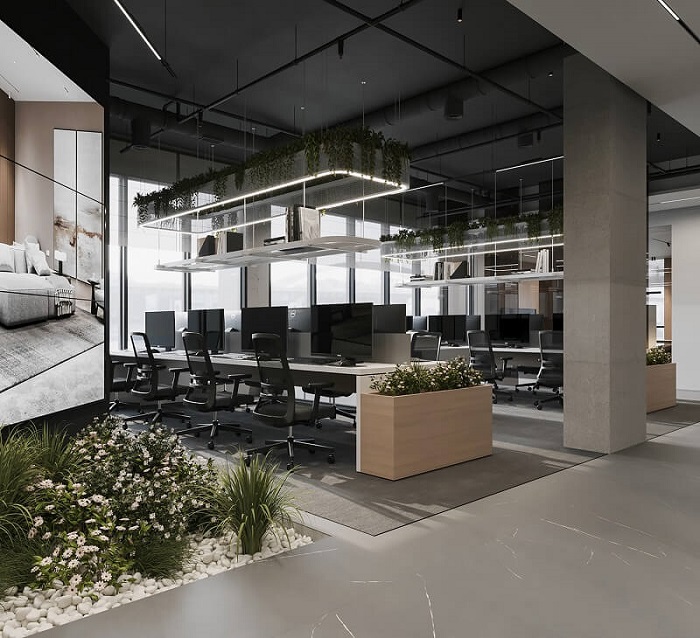 thiết kế văn phòng 80m2 