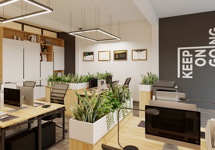 thiết kế văn phòng xanh