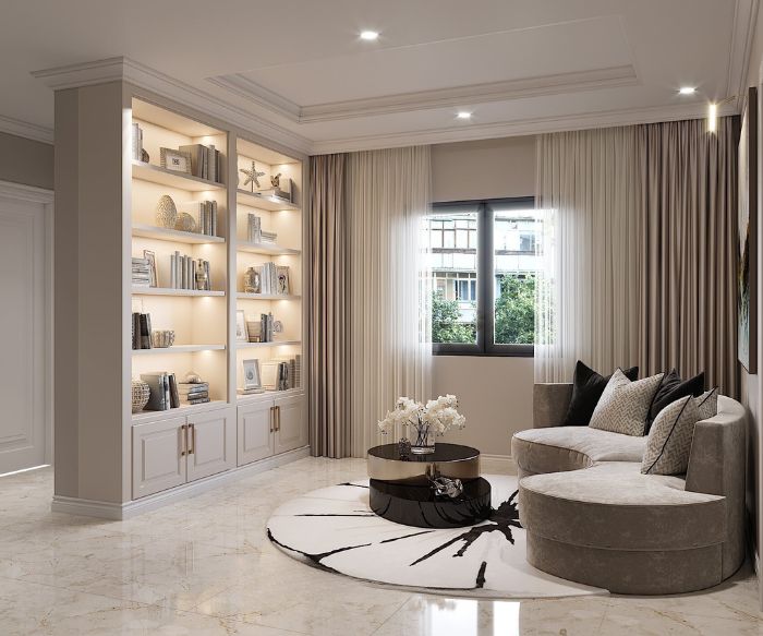 Thiết kế kệ sách và tủ lưu trữ gọn gàng