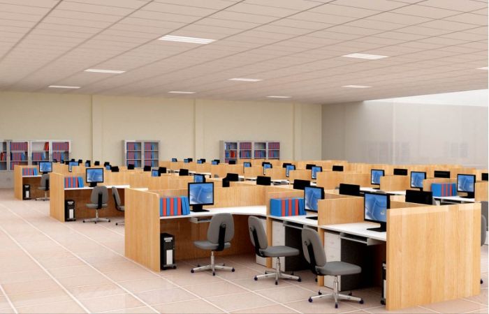 Thi công khu vực làm việc chung